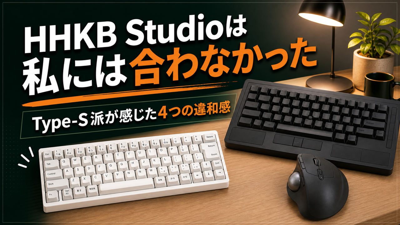 HHKB Studioと白いHHKB Type-Sを比較したレビュー用アイキャッチ