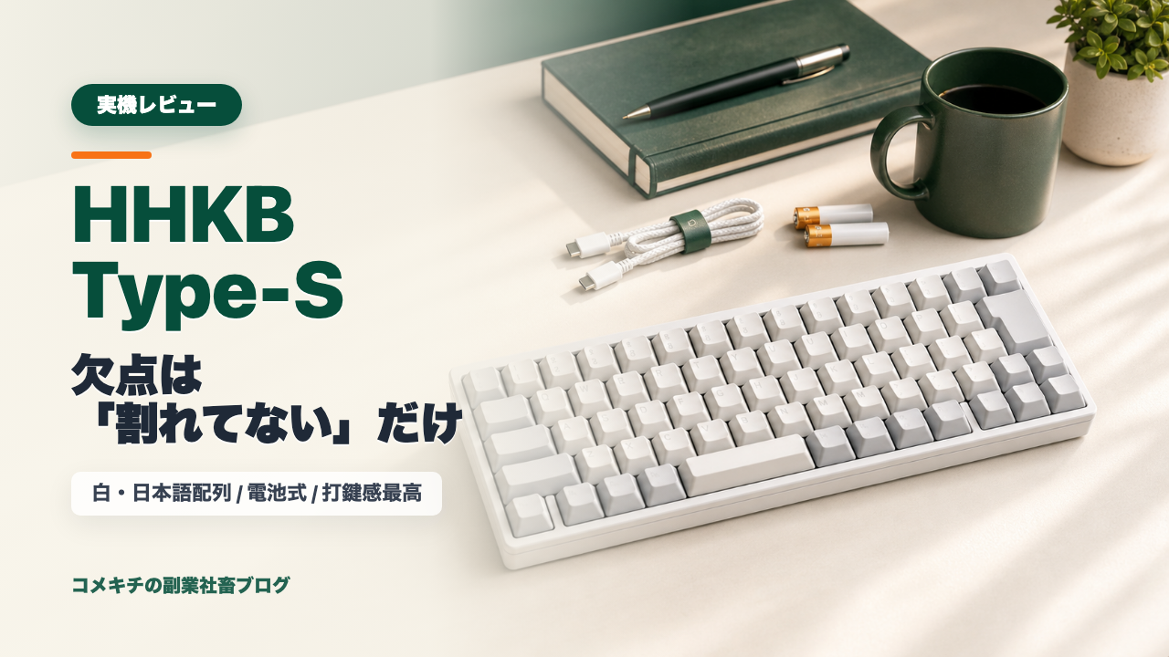 HHKB Professional HYBRID Type-S 白 日本語配列レビュー用アイキャッチ